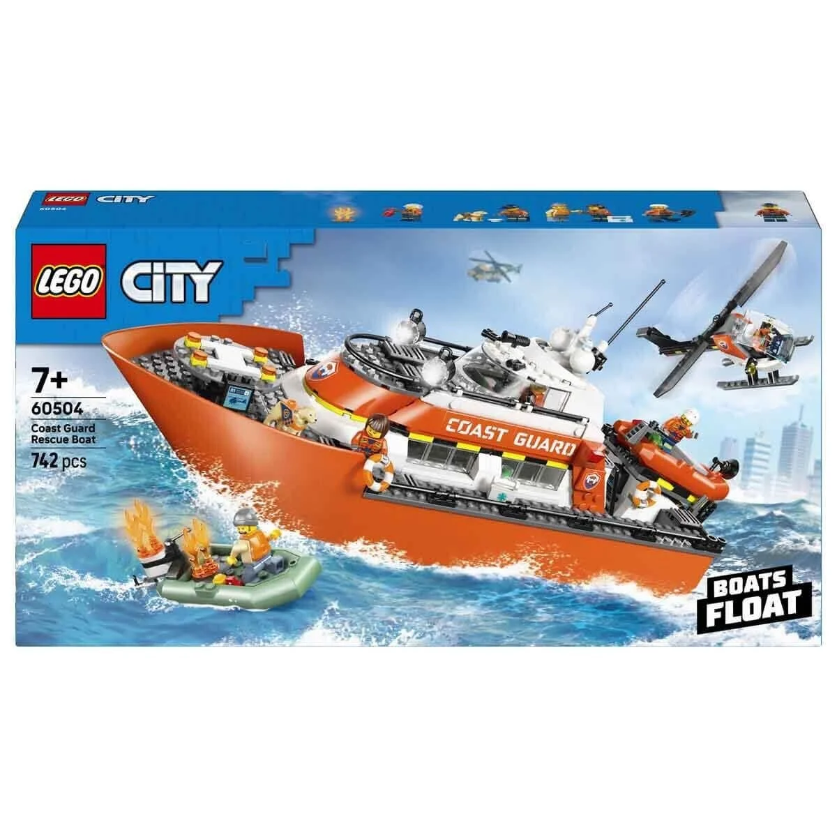 60504 Lego City Sahil Güvenlik Kurtarma Botu ve Helikopteri 742 parça +7 yaş görsel 7