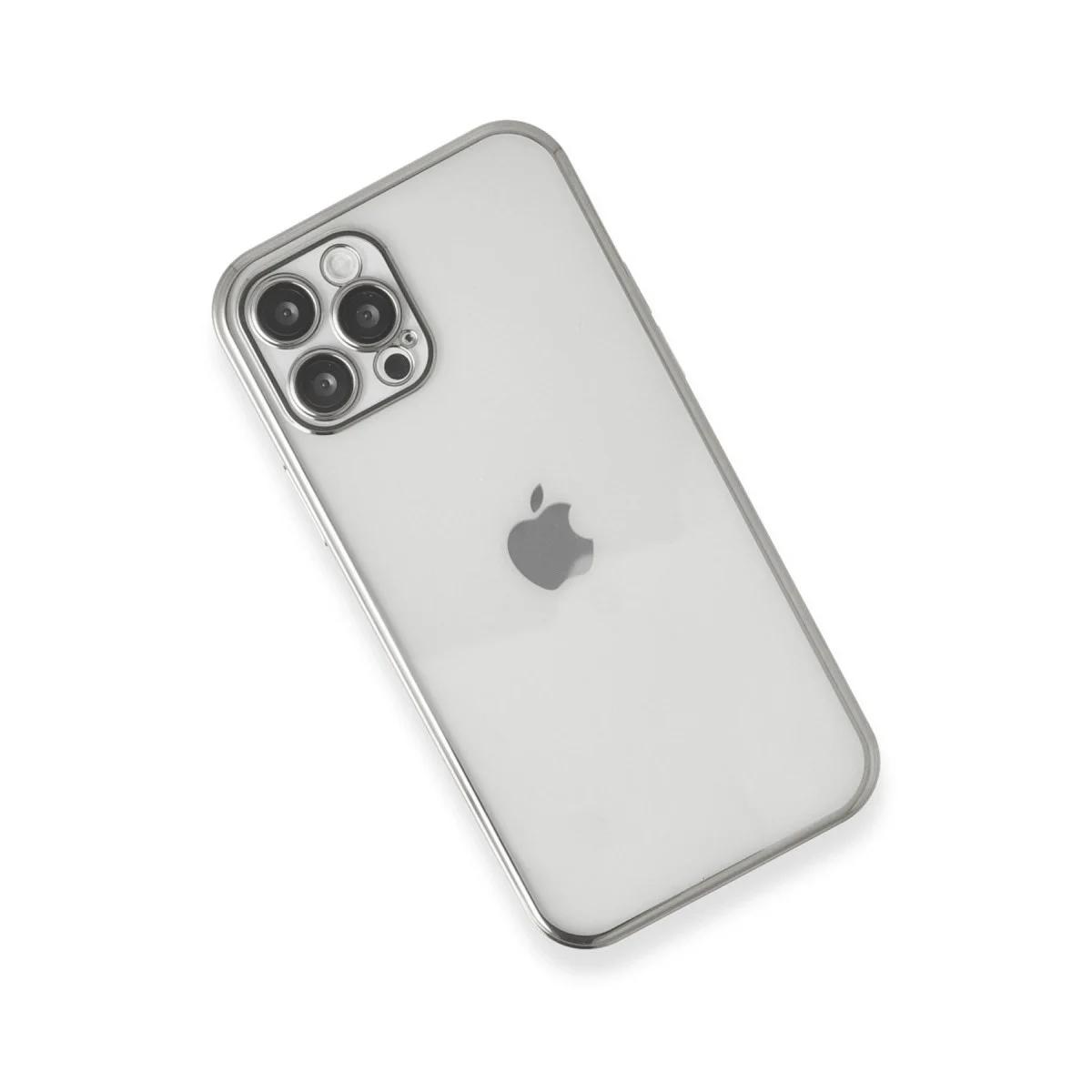 Apple İphone 12 Pro Kılıf Razer Lensli Silikon - Gümüş görsel 2