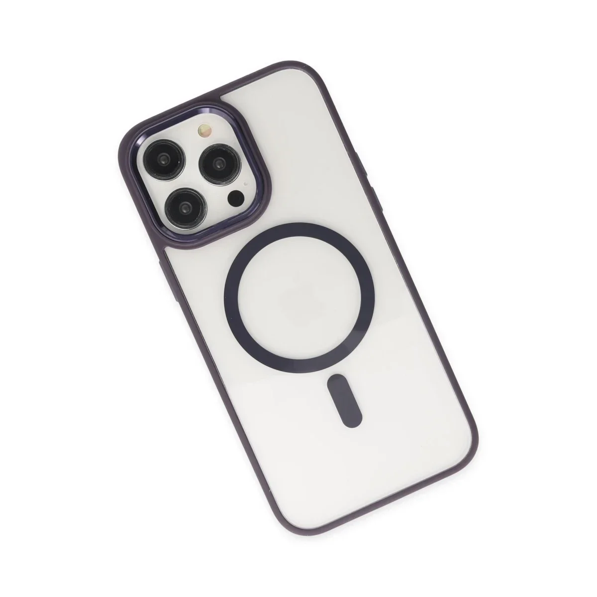 Apple iPhone 13 Pro Kılıf Room Magneticsafe Silikon - Derin Mor görsel 3