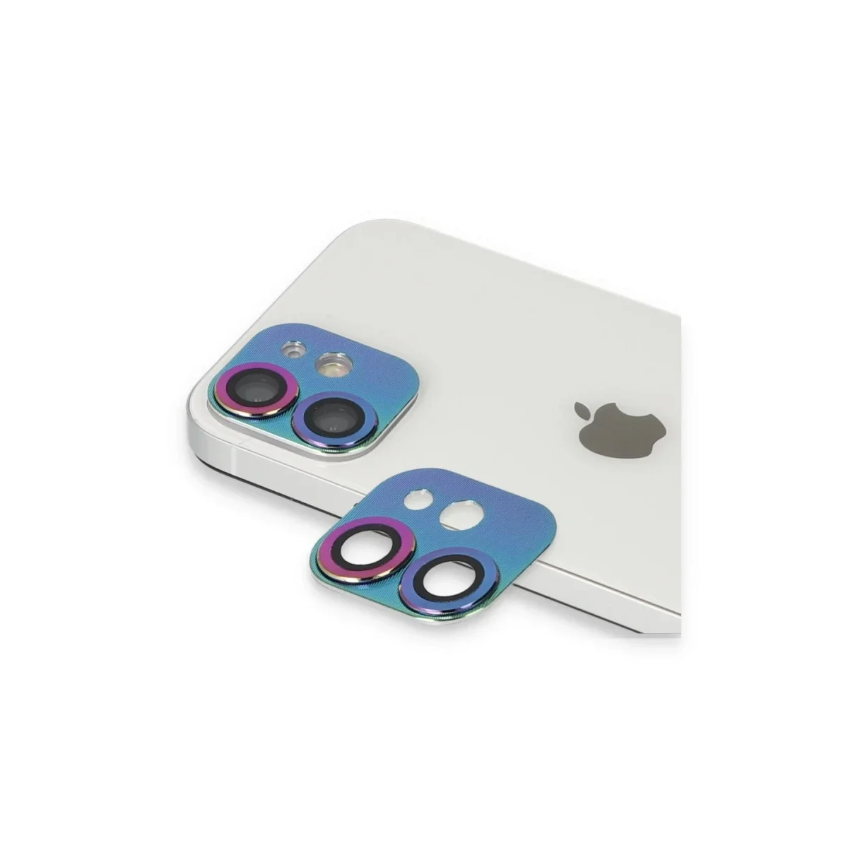 Apple iPhone 11 Pers Alüminyum Kamera Lens - Rainbow