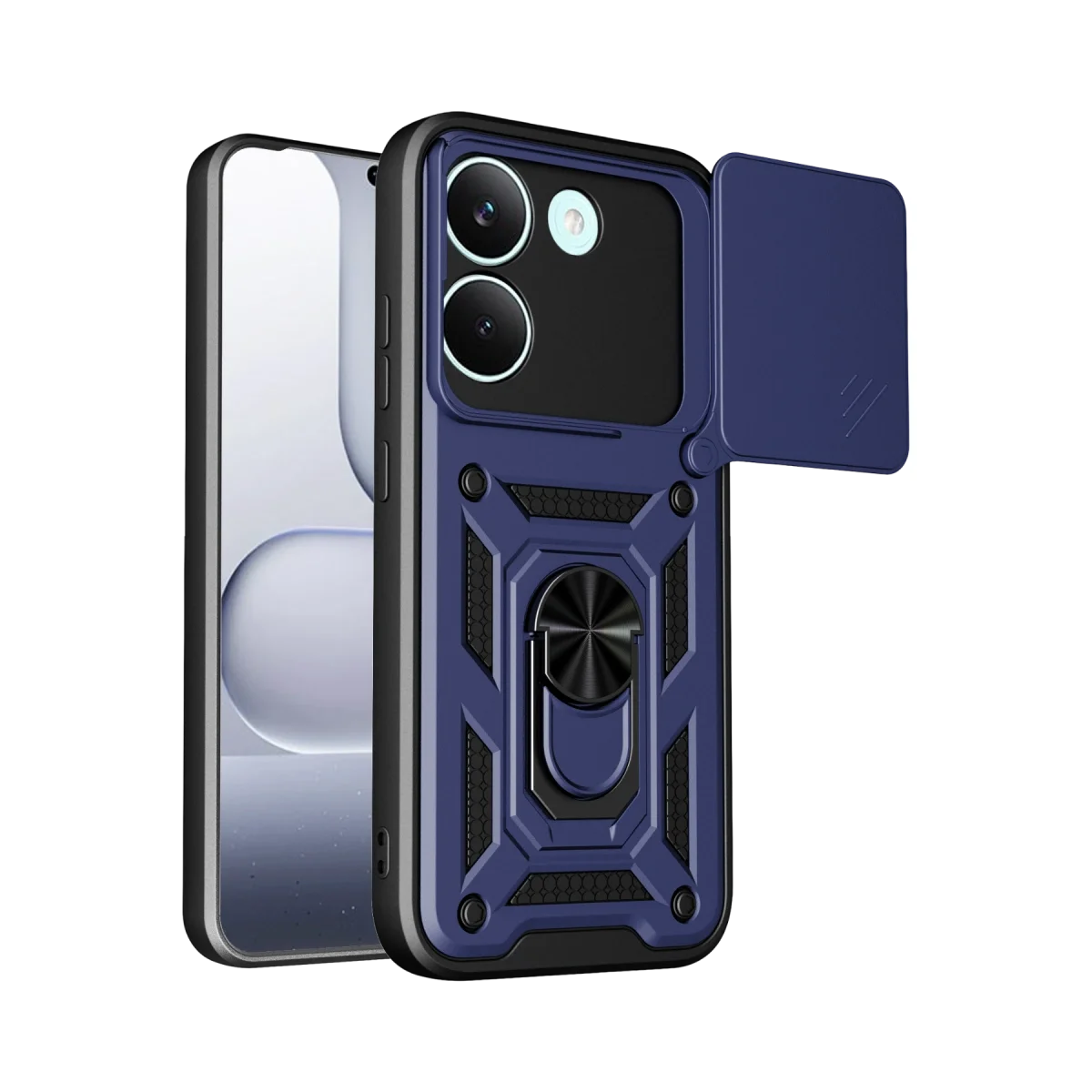 Xiao Poco X8 Pro Pars Lens Yüzüklü Silikon - Lacivert