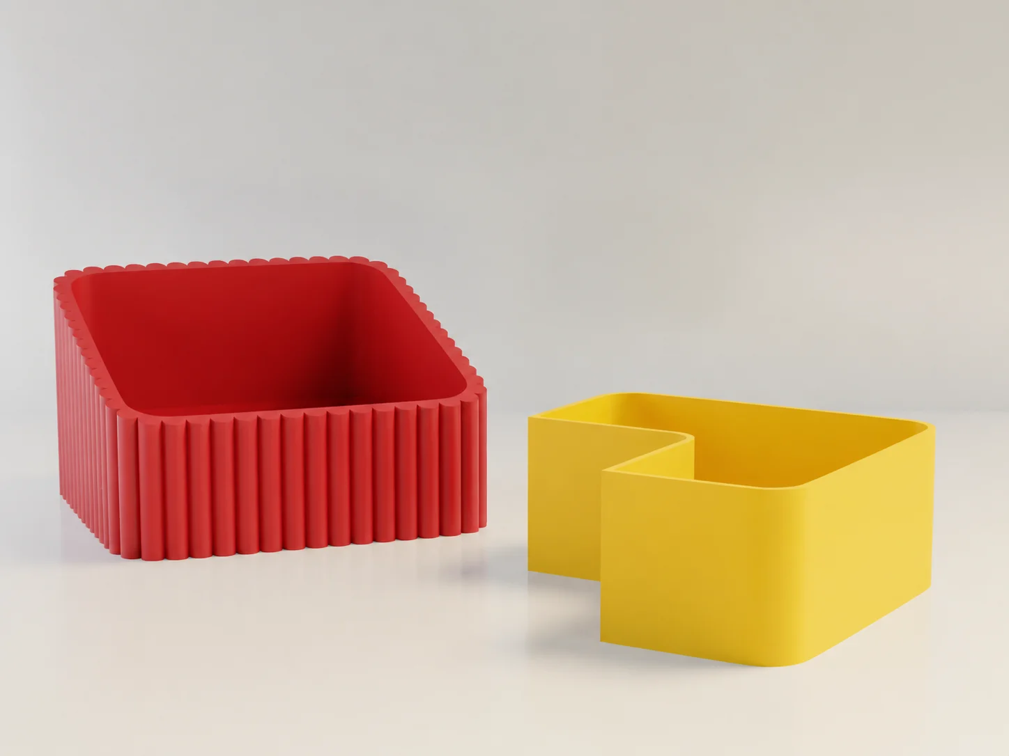 3D Baskı Fıstık Kasesi - Çift Hazneli Kabuk Ayırıcı Sunum Kasesi - Kırmızı Sarı görsel 2