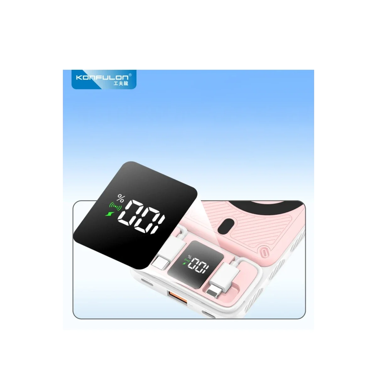 Konfulon M25W 10.000 mAh 20W PD Magsafe Powerbank - Mavi görsel 4