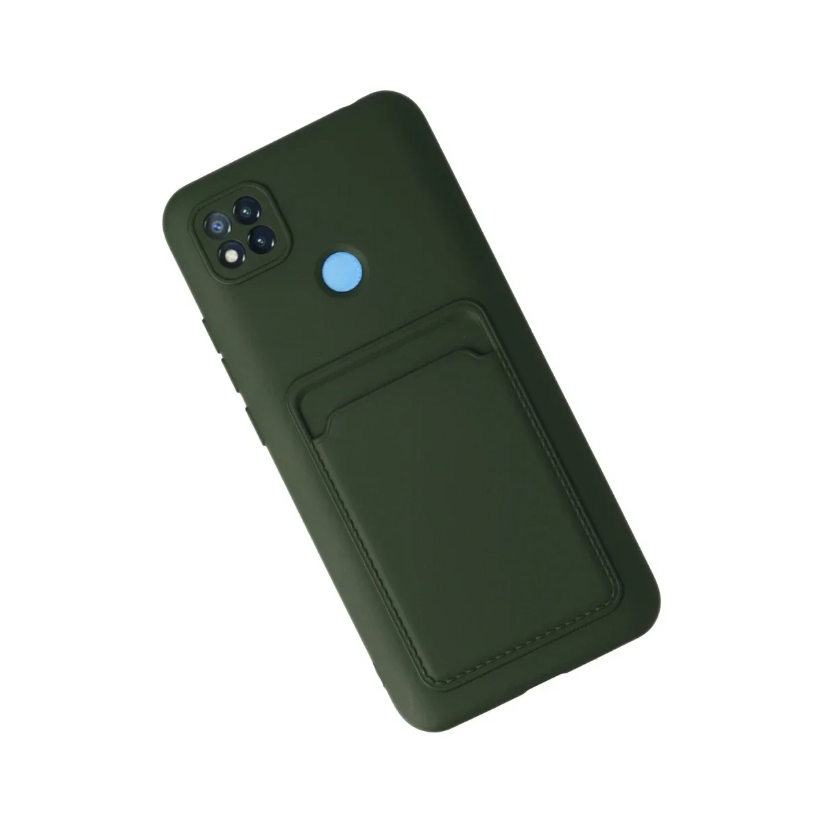 Xiaomi Redmi 9C Kılıf Kelvin Kartvizitli Silikon - Koyu Yeşil görsel 3
