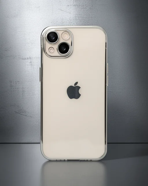 Apple İphone 14 Kılıf Razer Lensli Silikon - Gümüş