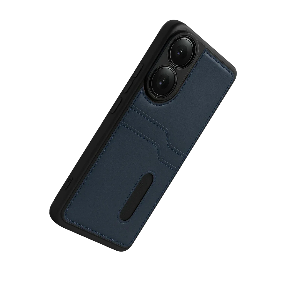 Oppo A38 Sara Kartvizitli Deri Kılıf - Lacivert görsel 3