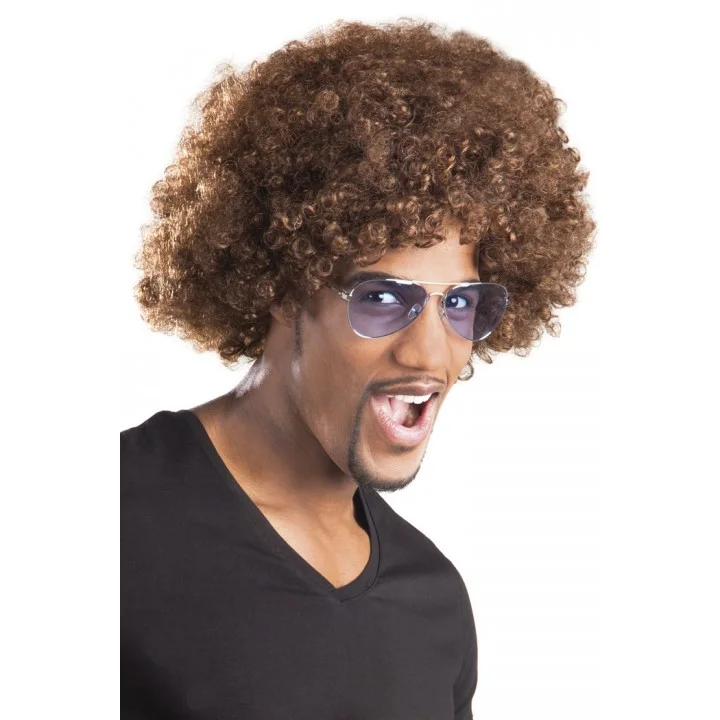 Kahve Renk Kıvırcık Afro Bonus Peruk görsel 2