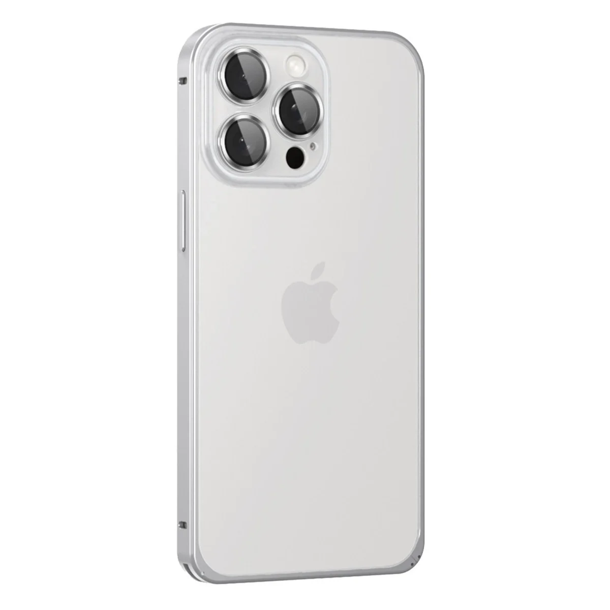 Joko Apple İphone 15 Pro Max Metal Bumper Mat Kapak - Gümüş