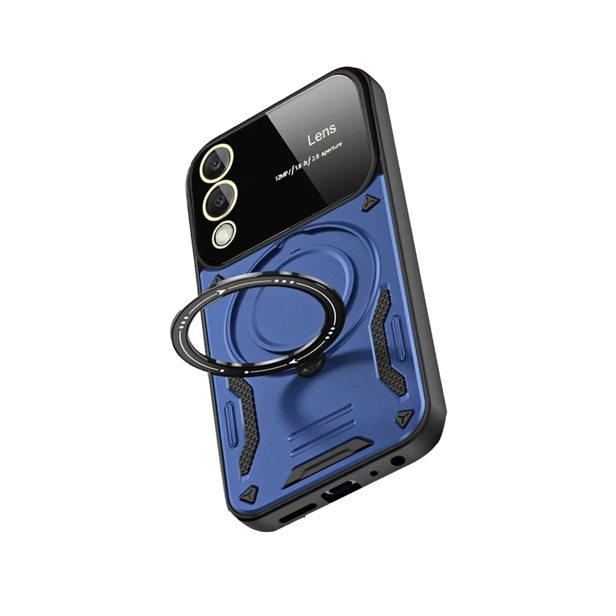 Samsung Galaxy S25 Edge Kılıf Joy Lens Standlı Kapak - Lacivert görsel 4