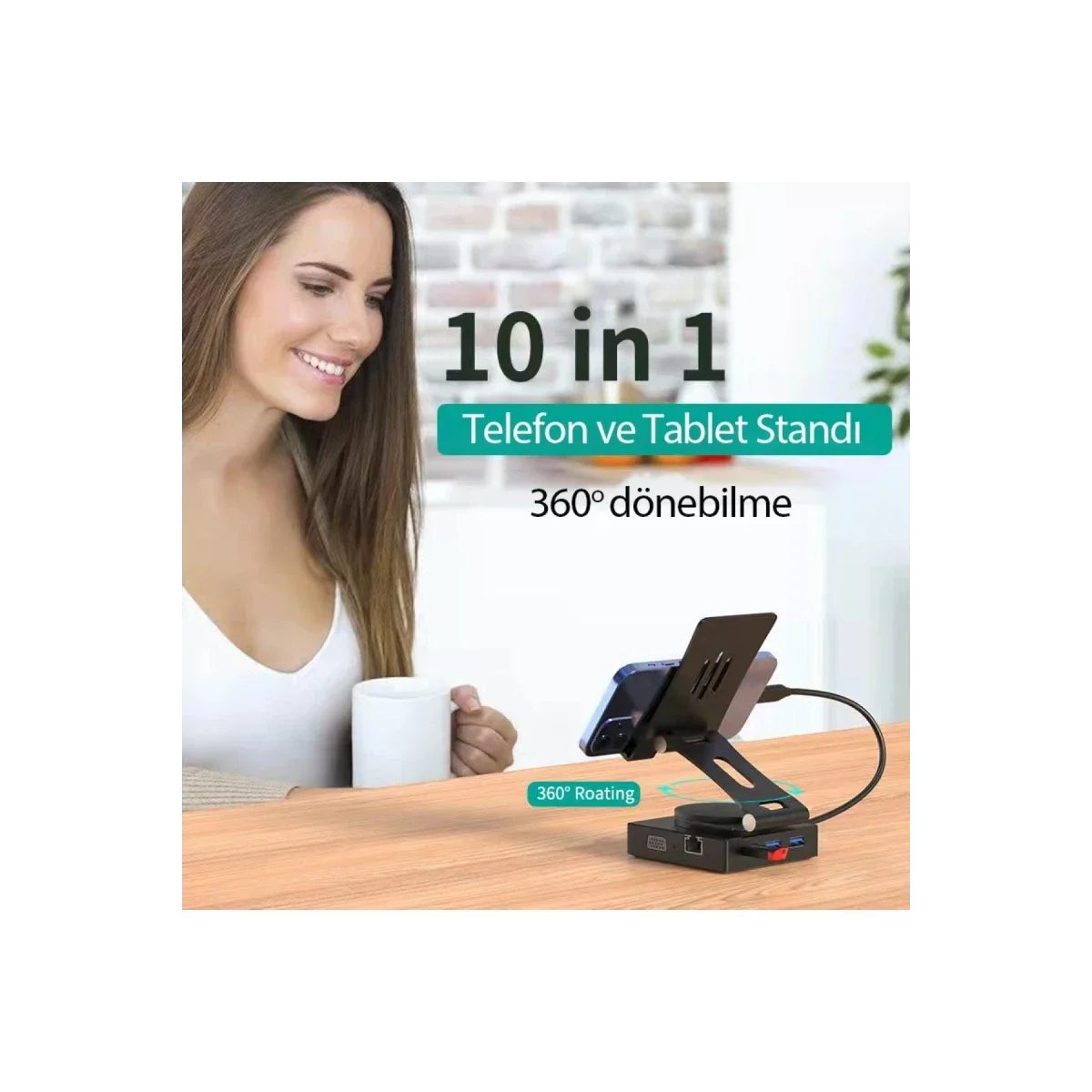 Dönüştürücü 10in1 Hub 116 - Gri görsel 2
