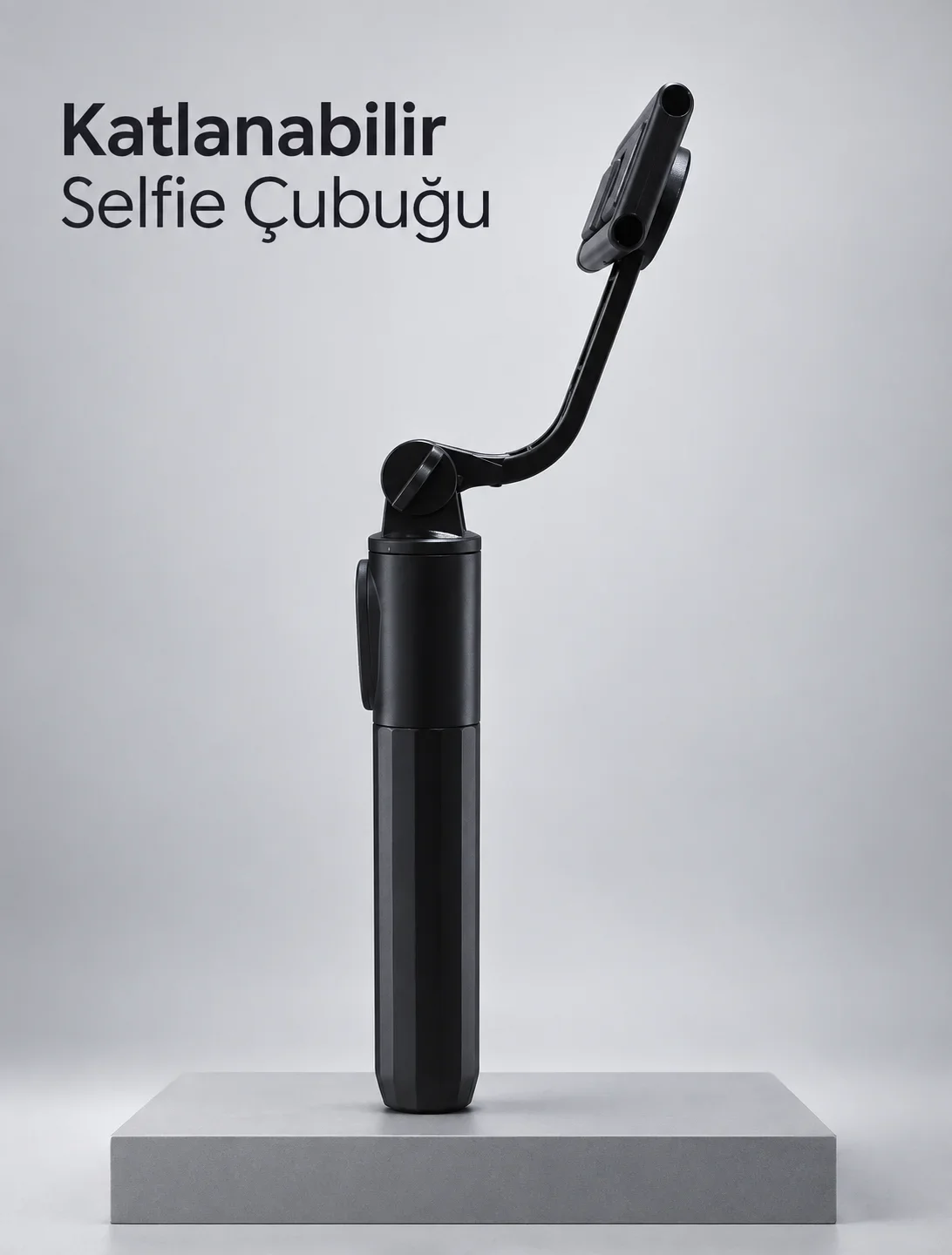Uzaktan Fotoğraf Çekimi İçin Döndürülebilir Telefon Tutuculu Selfie Çubuğu