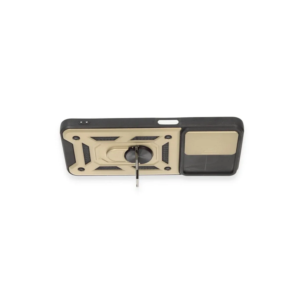 Realme C35 Kılıf Pars Lens Yüzüklü Silikon - Gold görsel 3
