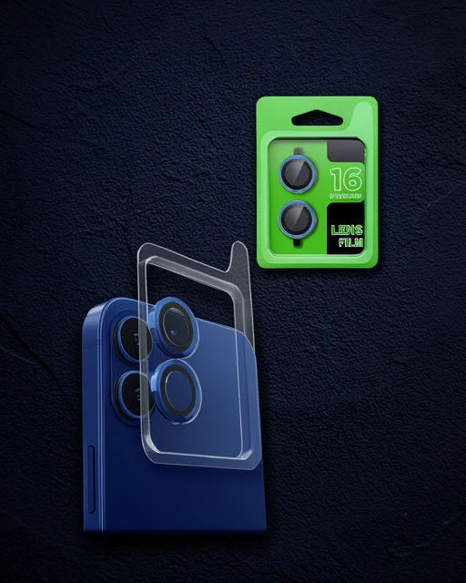 Apple İphone 16 Raze Metal Kamera Lens - Lacivert