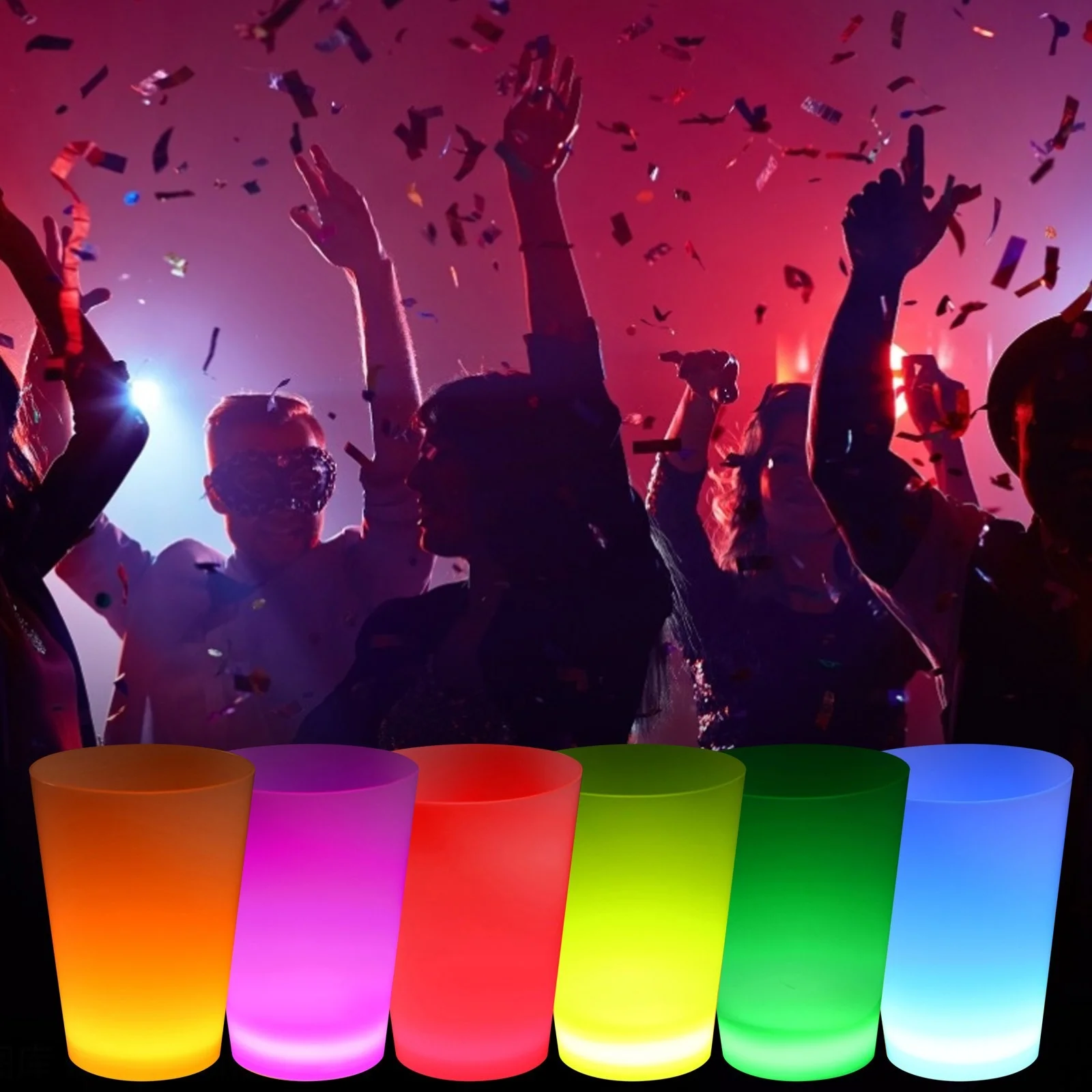 Neon Parti Glow Bardak 1.5 oz Karışık Renk 1 Adet Tekli görsel 2