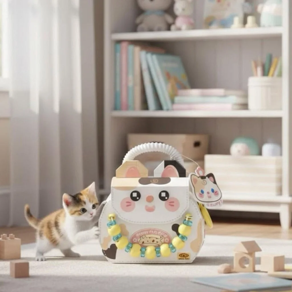 LZ-8843 Kedi Figürlü Meyve Çantası 360 Parça Block Oyuncak görsel 3
