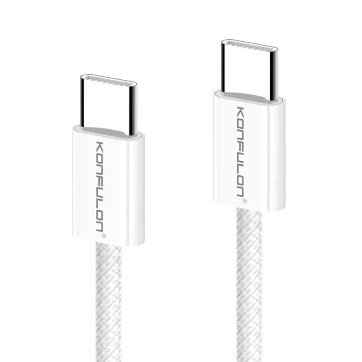 Konfulon DC130 2M 60W Type-C to Type-C Örgülü Hızlı Şarj Kablosu - Beyaz