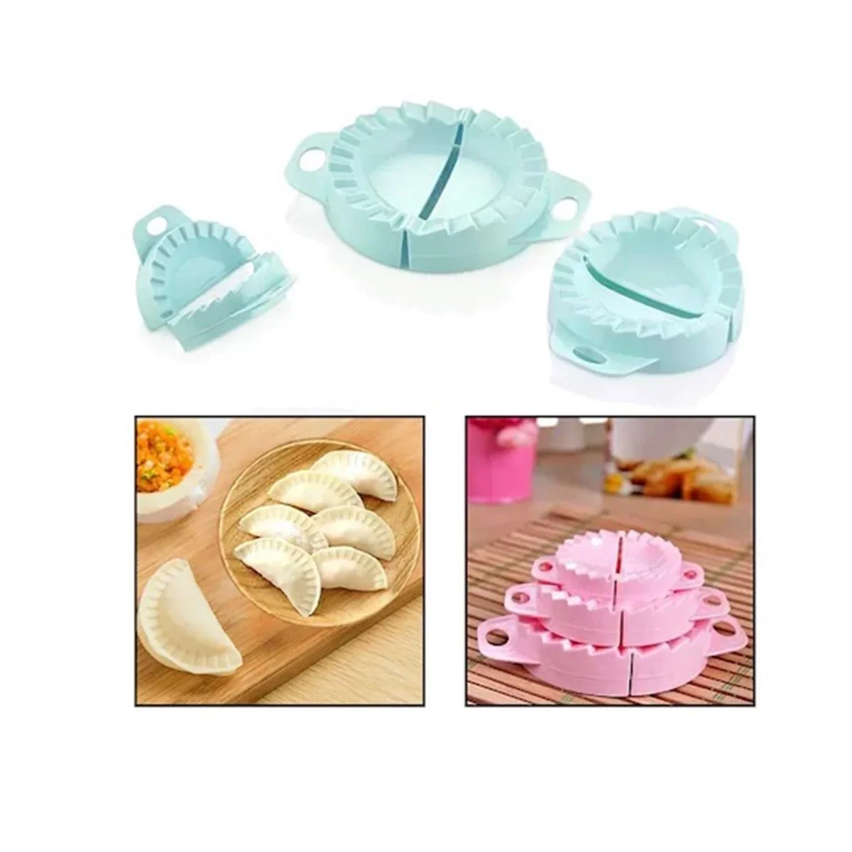 3lü Çiğ börek kurabiye Hamur İşi Ravioli Kesme Kalıbı Aparatı görsel 7