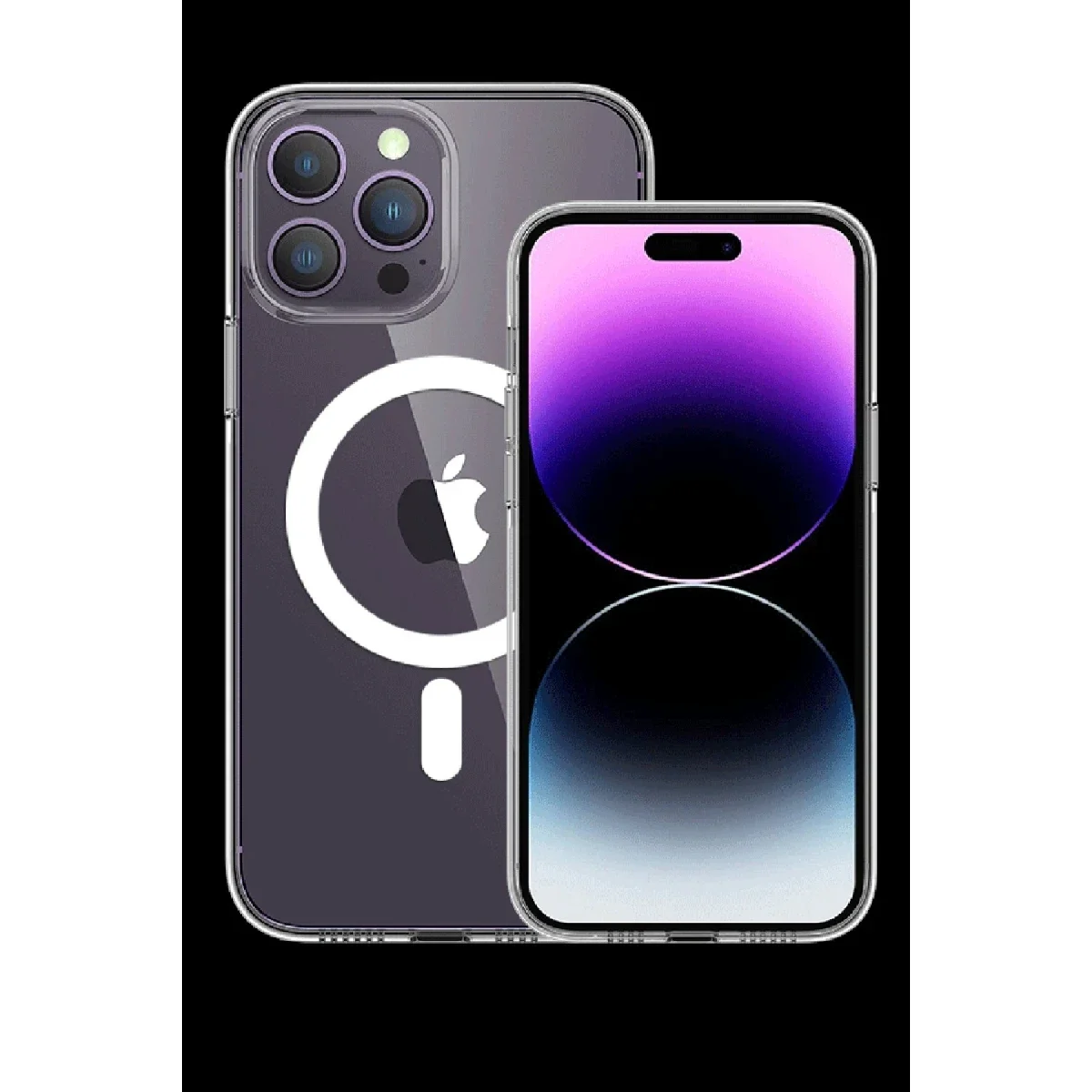Apple iPhone 14 Pro Max Kılıf Tron Şeffaf Magsafe Kapak - Mavi görsel 5