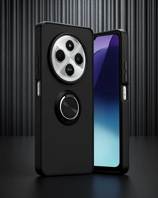 Xiaomi Redmi 14c Kılıf Montreal Yüzüklü Silikon Kapak - Siyah