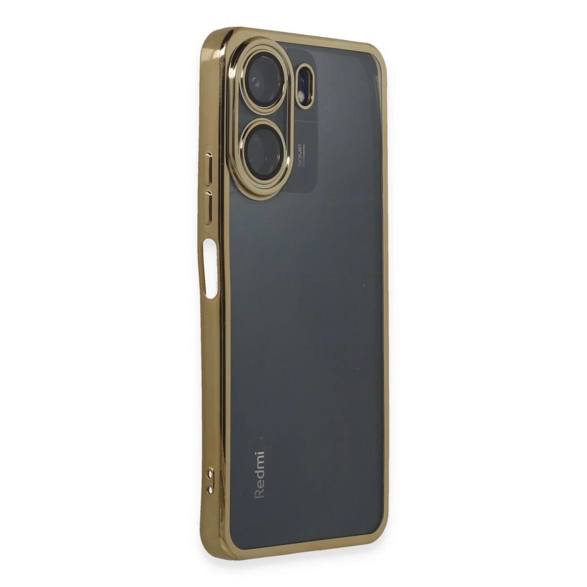 Xiaomi Redmi 13c Kılıf Razer Lensli Silikon - Gold görsel 2