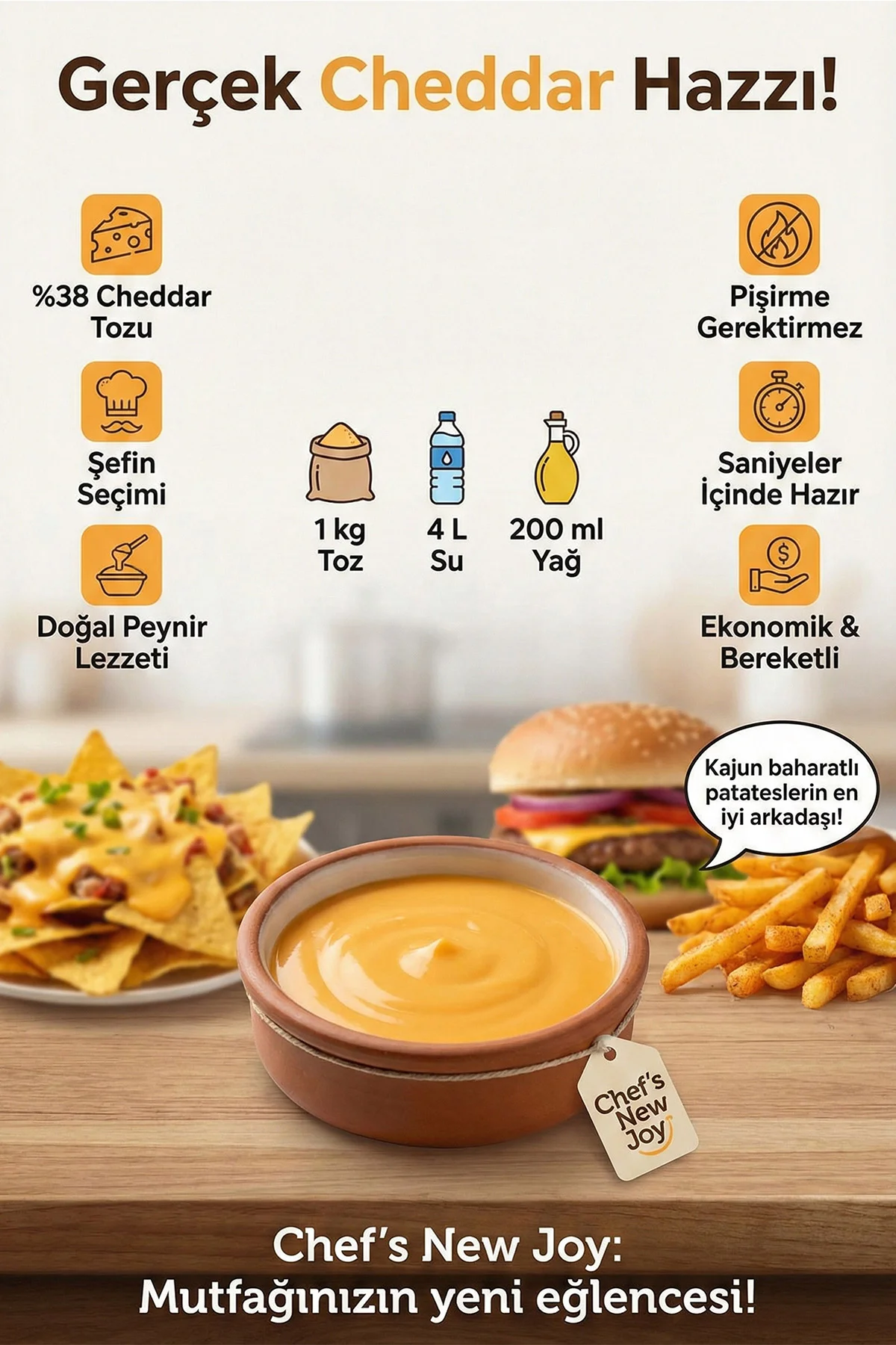 Cheddar Sos 1000 G x 12 Adet - 1 Koli (Koli Bazlı Avantaj Paketi) görsel 4