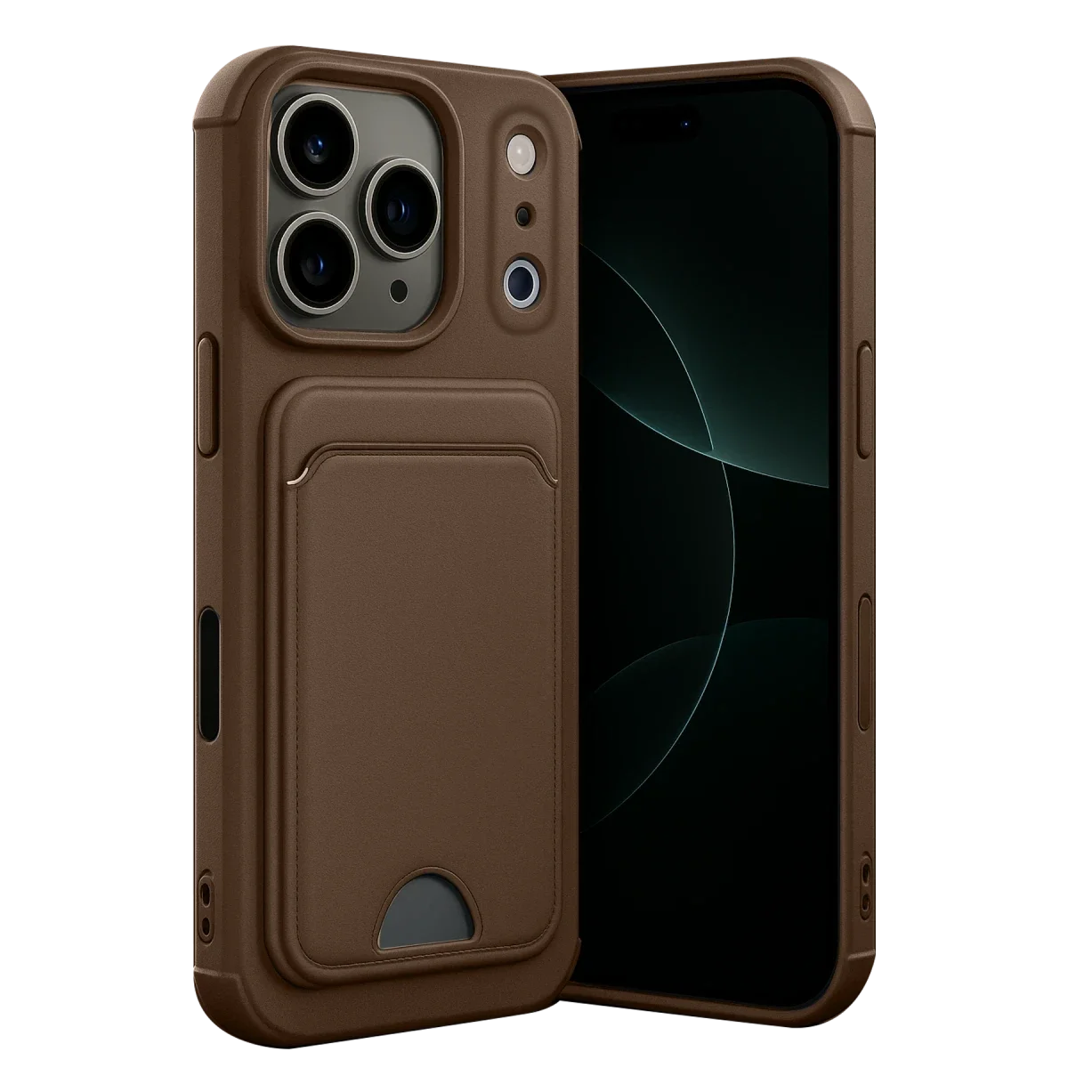 Apple iPhone 17 Pro Max Kelvin Kartvizitli Silikon - Kahverengi