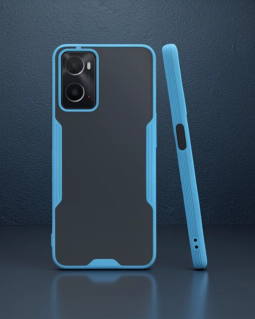 Oppo A96 Kılıf Platin Silikon - Mavi