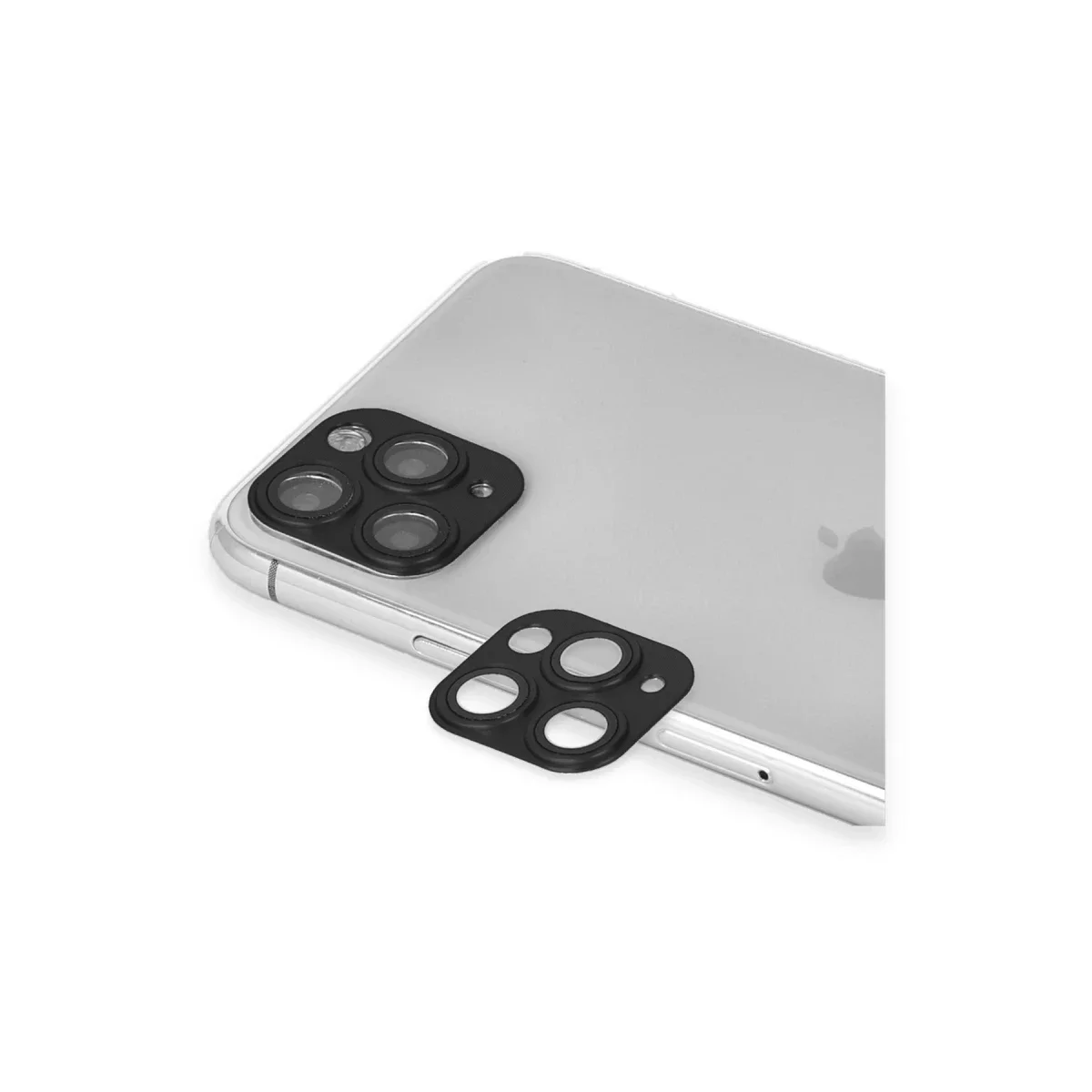 Apple iPhone 11 Pro Max Pers Alüminyum Kamera Lens - Siyah