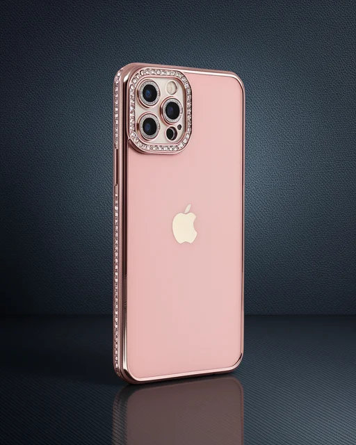 Apple İphone 12 Pro Kılıf Joke Taşlı Silikon - Pembe