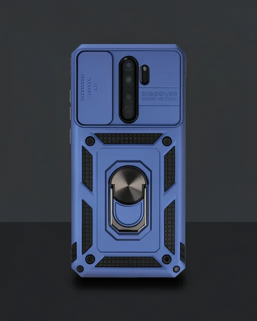 Xiaomi Redmi Note 8 Pro Kılıf Pars Lens Yüzüklü Silikon - Lacivert