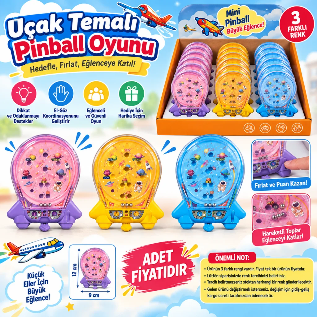 Uçak Temalı Pinball Oyunu (adet fiyatıdır) görsel 2