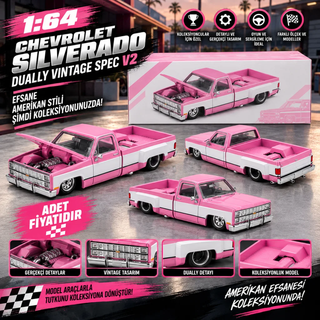 X KaidoHouse 1/64 Chevrolet Silverado Dually Vintage Spec V2 (adet fiyatıdır) görsel 2
