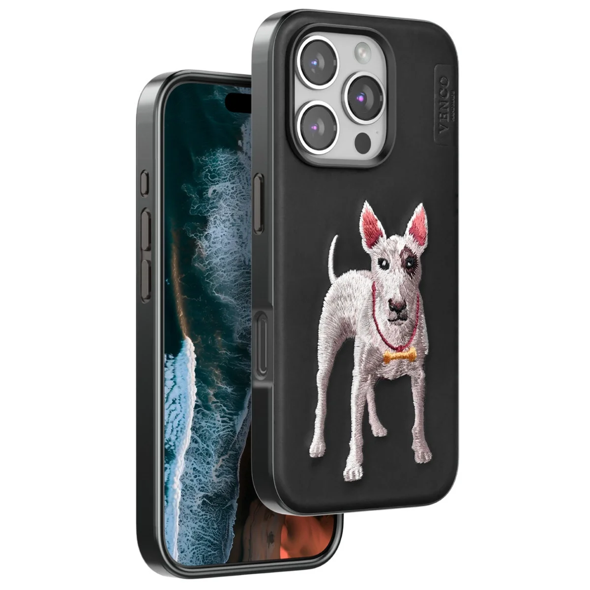 Venco Apple İphone 16 Pro Perma Desenli Kapak - Siyah