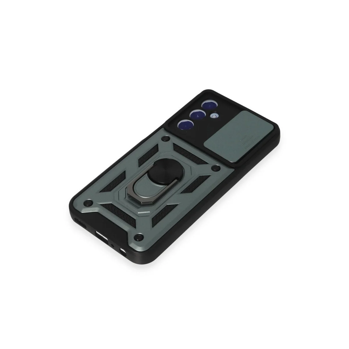Samsung Galaxy M34 5g Kılıf Pars Lens Yüzüklü Silikon - Yeşil görsel 5