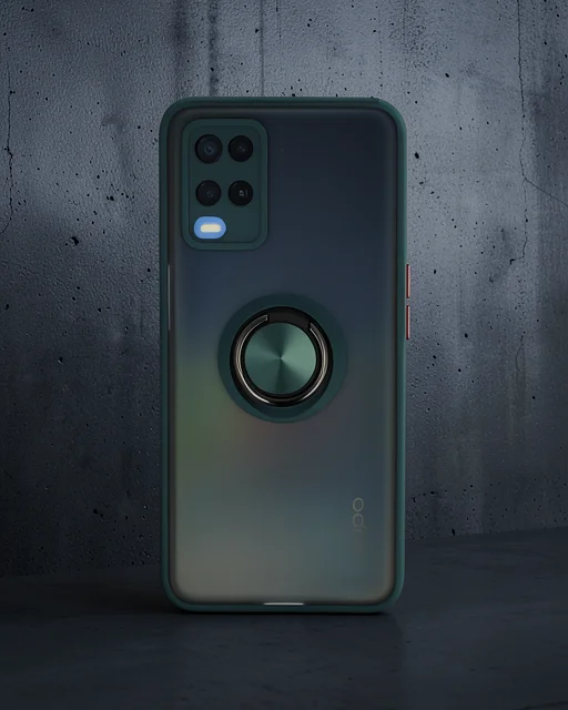 Oppo A54 4g Kılıf Montreal Yüzüklü Silikon Kapak - Yeşil