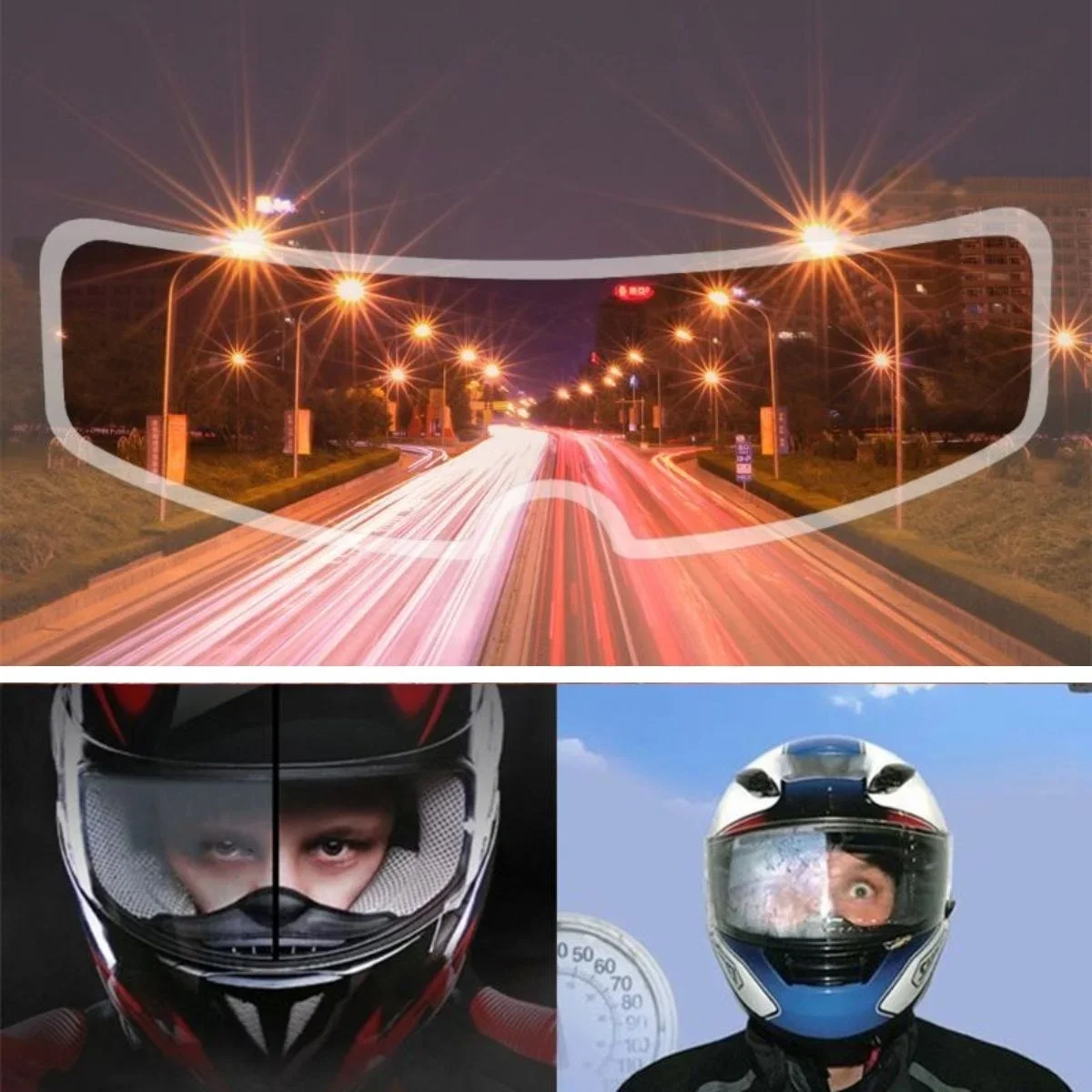 Buğu Önleyici Motosiklet Kaskı Vizörü Su Geçirmez Dayanıklı Çizik Koruma Lens Fil görsel 2