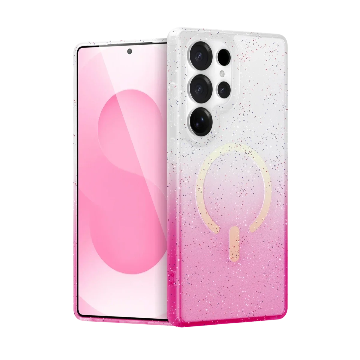 Samsung Galaxy S24 Ultra Pummel Shiny Magsafe Kapak - Pembe
