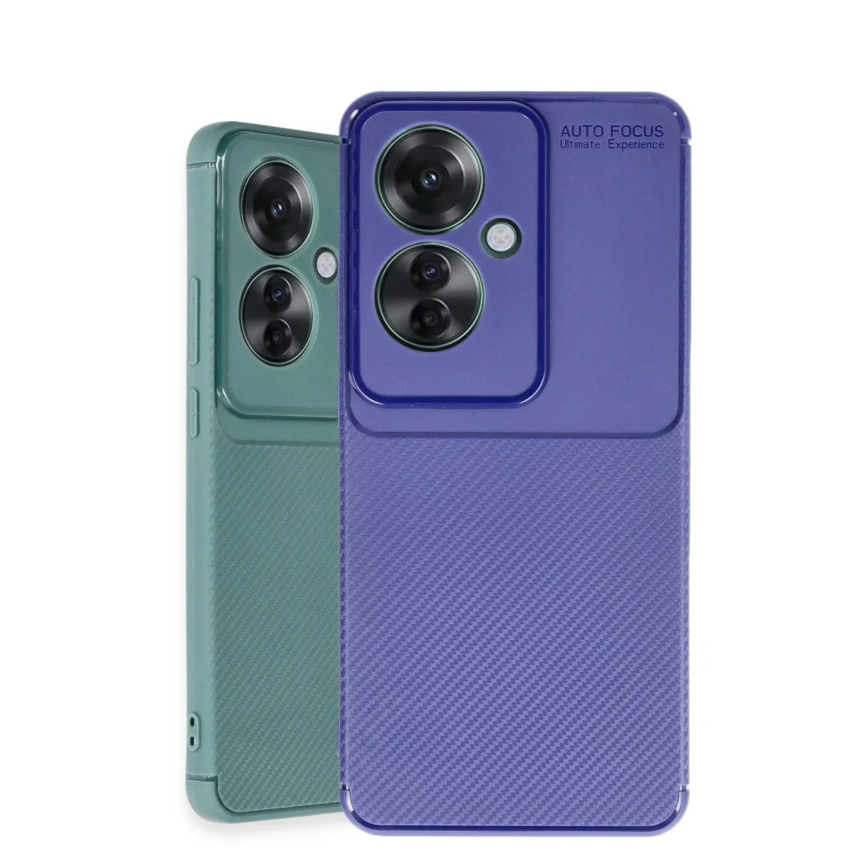 Oppo Reno 11f Kılıf Auto Focus Karbon Kapak - Koyu Yeşil görsel 3