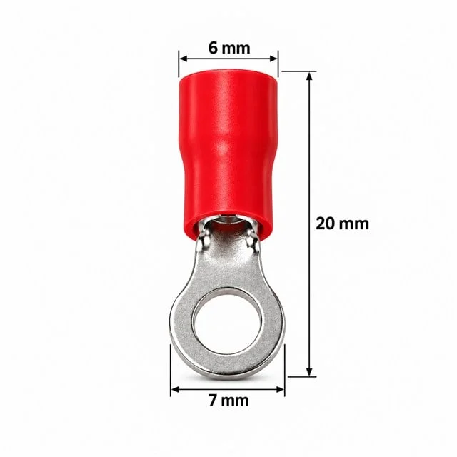 PM-39070 0,5-1,5mm2 Kesit 20x6x7mm Soket Kırmızı İzoleli Kablo Pabucu (100’lü Paket) görsel 2