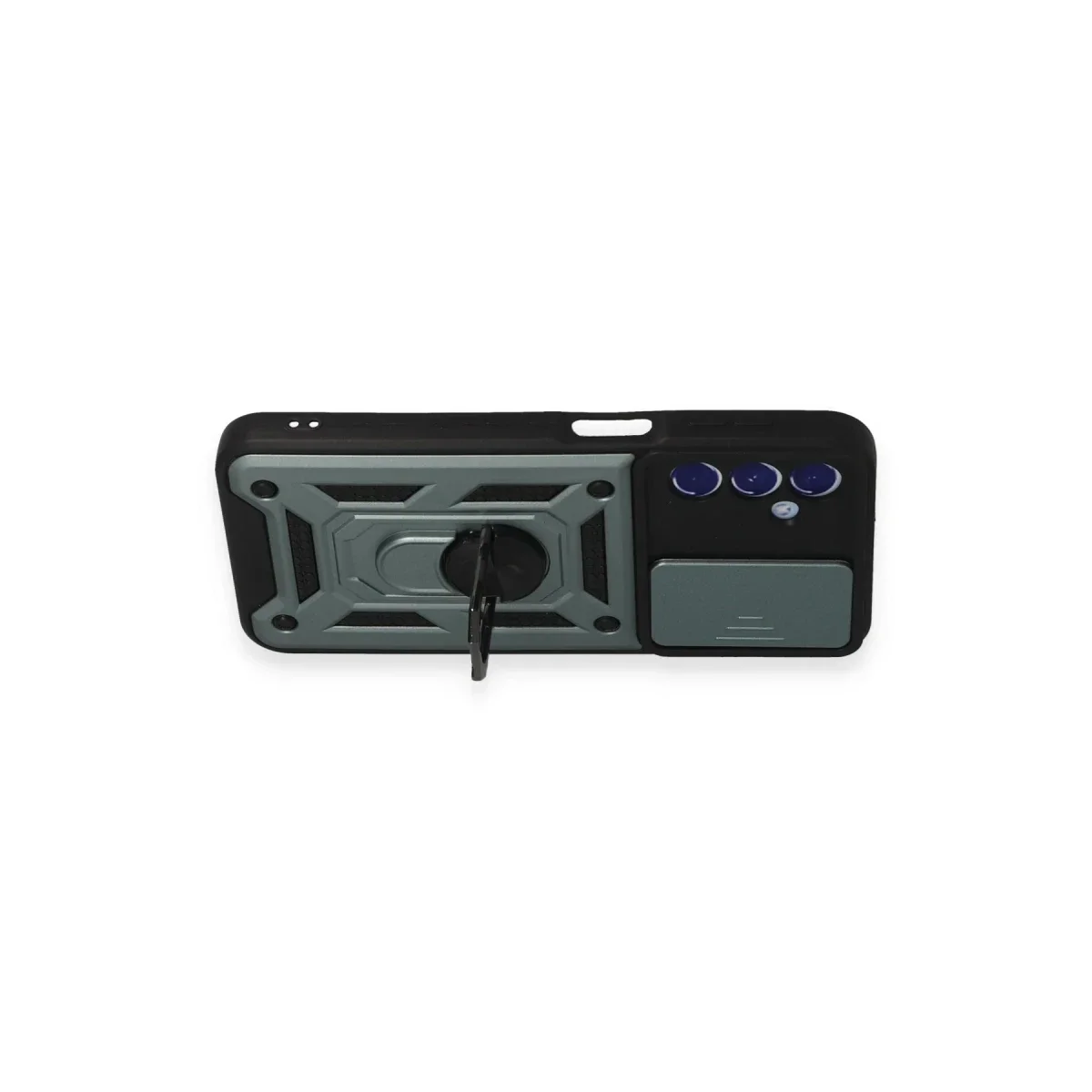 Samsung Galaxy M34 5G Kılıf Pars Lens Yüzüklü Silikon - Yeşil görsel 6