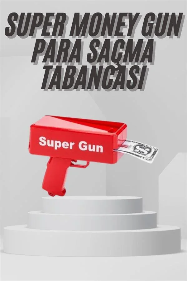 Para Dolar Saçma Para Atma Tabancası Otomatik Kırmızı Oyuncak görsel 2