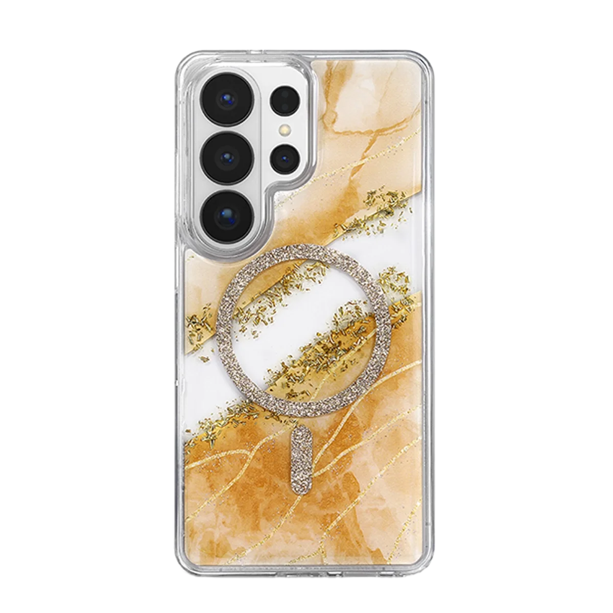 Onegif Samsung Galaxy S26 Ultra Lotus Simli Magsafe Kapak - Turuncu görsel 3