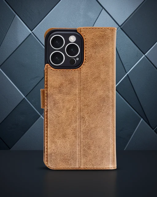 Apple İphone 16 Pro Max Kılıf Trend S Plus Kapaklı Kılıf - Taba