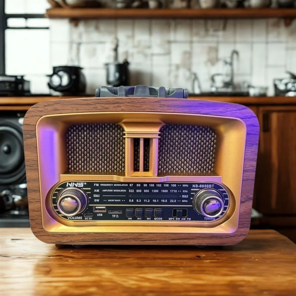 Taşınabilir Klasik AM/FM/SW Retro Ev Radyo USB ile Şarj Olabilen Retro Radyo görsel 2