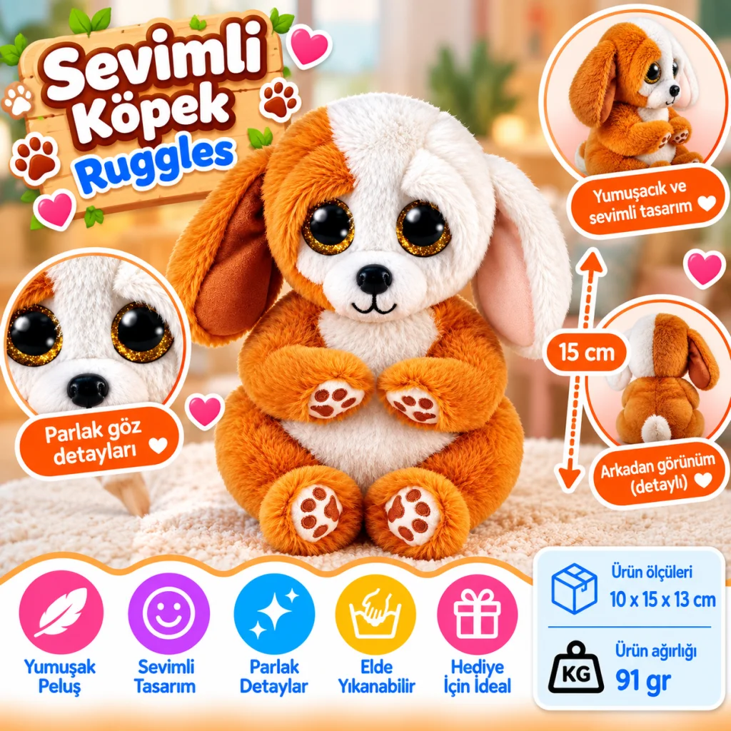 Peluş Köpek Ruggles 15 cm