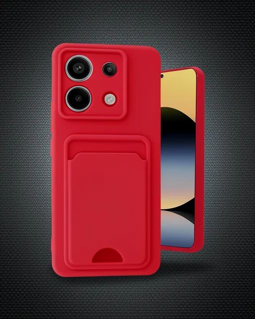 Xiaomi Redmi Note 13 Pro 5g Kılıf Kelvin Kartvizitli Silikon - Kırmızı