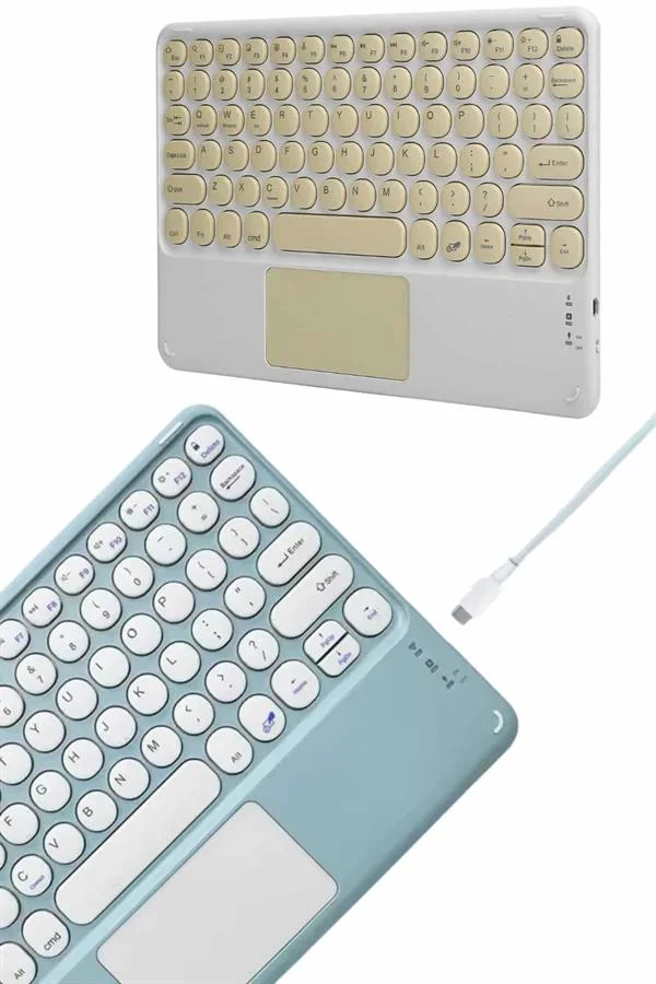 Bluetooth Touchpad Klavye Ultra İnce Taşınabilir Q Klavye Yeni Nesil görsel 3