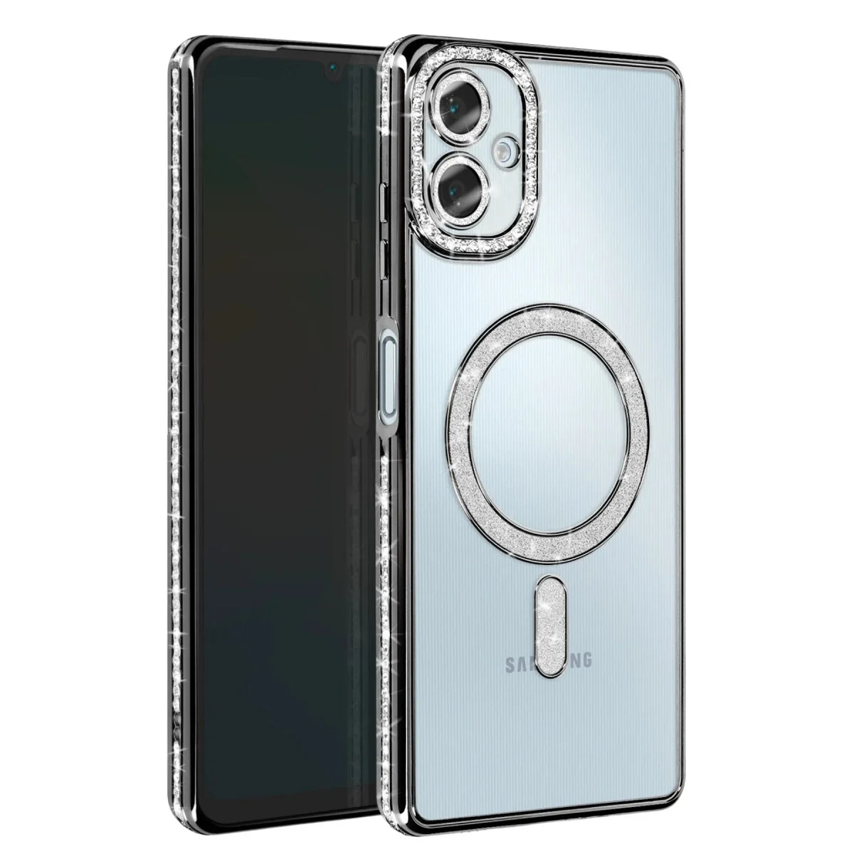 Samsung Galaxy A06 Joke Simli Magneticsafe Kılıf - Siyah