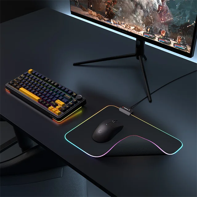 Rampage MP-21 Pulsar M Rgb Ledli 252X328X3 Mm Siyah Oyuncu Mouse Pad görsel 2