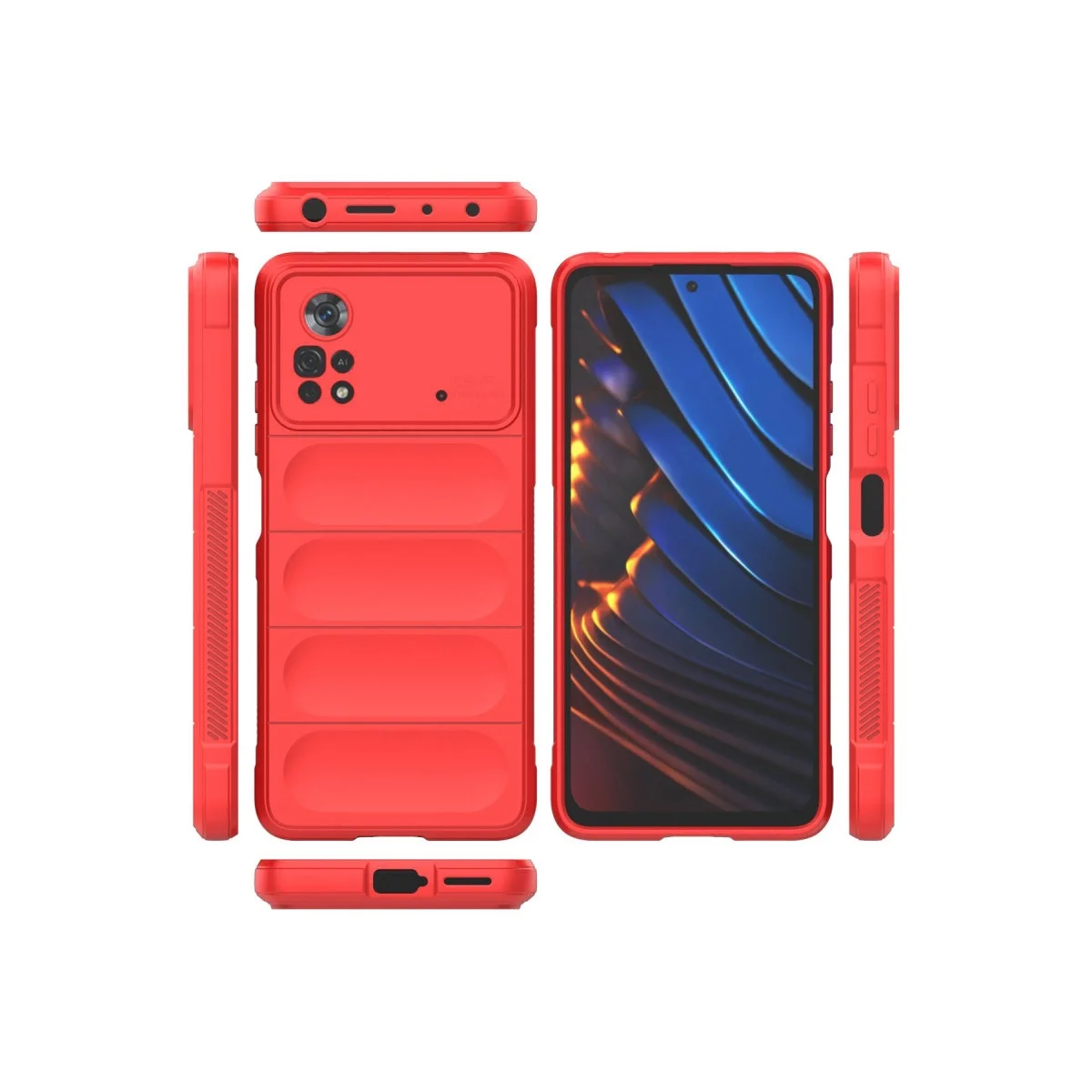 Xiao Poco X4 Pro 5g Kılıf Optimum Silikon - Kırmızı görsel 3